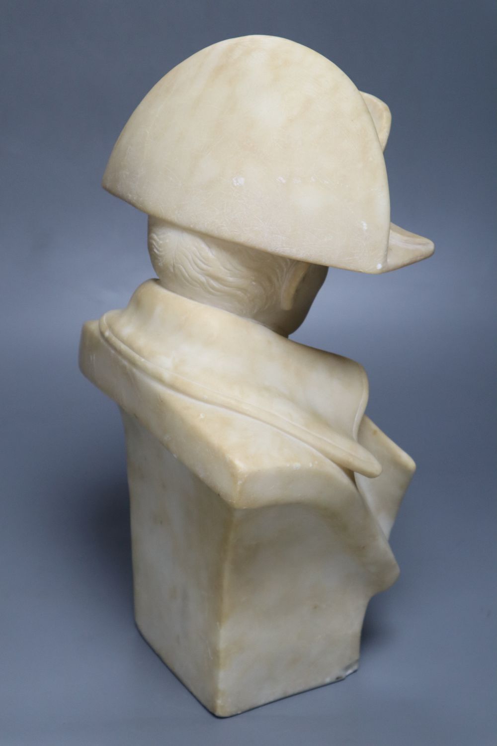 An alabaster bust of Napoleon, height 37cm